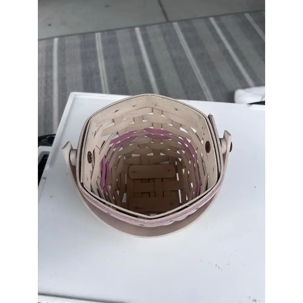 Longaberger 2001 American Cancer Society Hope Basket Pink Accents Vintage